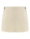 Gucci Trapeze Horsebit Linen Mini Skirt In Neutral