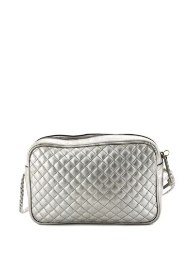 Pre-owned Gucci Trapuntata Camera Bag Quilted Leather Small Crossbody Bag In Silver