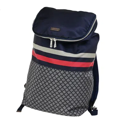 Pre-owned Gucci Travel Backpack Gg Nylon Navy Nylon Backpack Bag () In Blue