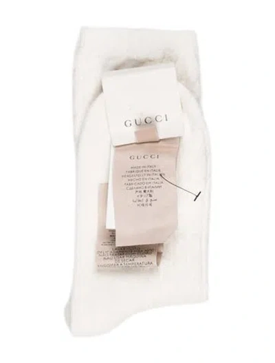 Pre-owned Gucci Treccina Latte Socks W/tags In White
