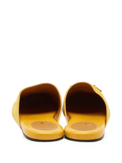 Pre-owned Gucci Trefoil Sandals In Yellow