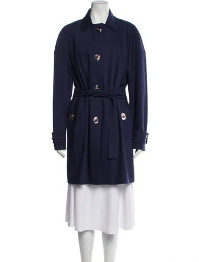 Pre-owned Gucci Trench Coat In Blue
