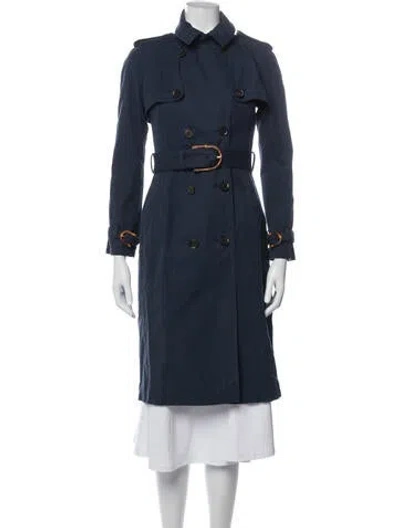 Pre-owned Gucci Trench Coat In Blue