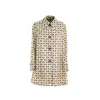 Gucci Horsebit Print Coat In Brown