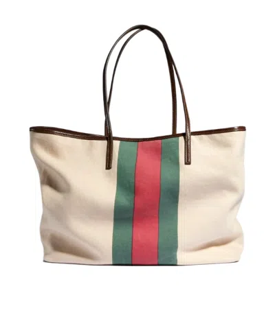 Gucci Tribeca Large Tote Bag With Charm In Neutral