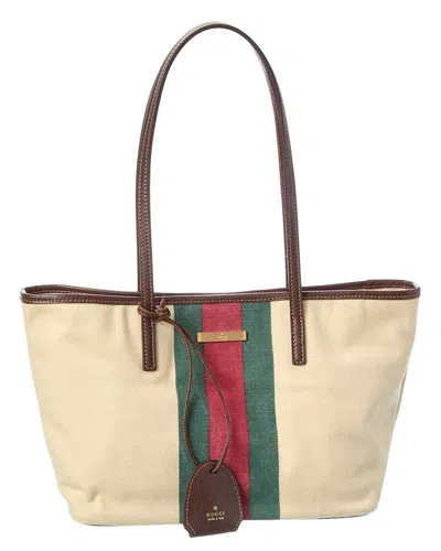 Gucci Tribeca Small Canvas & Leather Tote In Multi