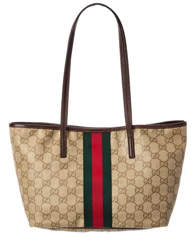 Gucci Tribeca Small Gg Coated Canvas & Leather Tote In Multi