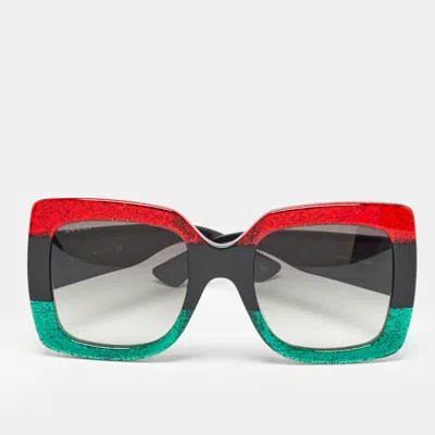 Pre-owned Gucci Tricolor Gradient Gg0083s Oversized Sunglasses In Multicolor
