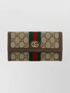 Gucci Tricolor Stripe Rectangular Purse And Cardholder In Brown