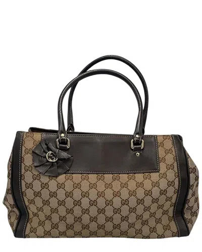 Gucci Trophy Gg Canvas Tote (authentic Pre-loved) In Brown