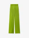 Gucci Gg Satin Jacquard Wide-leg Pants In Green