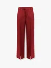 Gucci Wool Trousers With Front Pleats And Pockets In Red