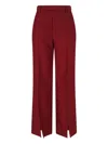 Gucci Women Wool Oversize Low-rise Trouser With Slit On The Front In Burgundy