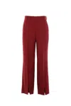 Gucci Women Wool Oversize Low-rise Trouser With Slit On The Front In Red