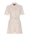 Gucci High Waist Belted Trousers With Patch Pockets In Beige