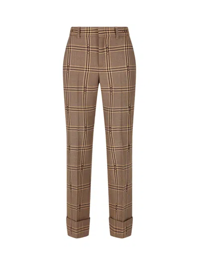 Gucci Trousers In Beige/brown