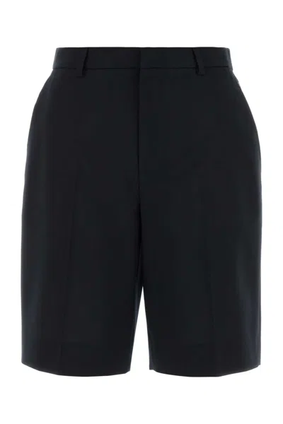 Gucci Tailored Wool Shorts Belt Loops Pleats In Black