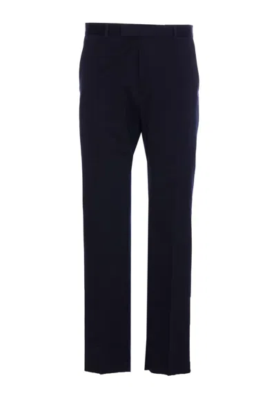 Gucci Tailored Trousers With Web Ribbon Detail In Blue