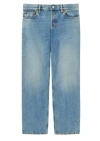 Gucci Straight Fit Denim Pants In Blue