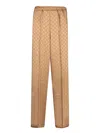 Gucci Gg Jacquard Pants In Brown