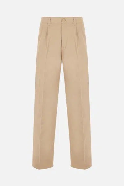 Gucci Trousers In Caramel+ivory