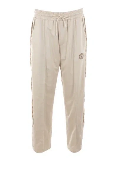 Gucci Trousers In Gardenia+mix