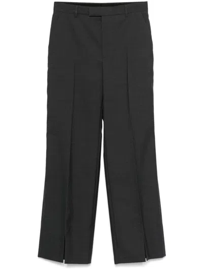 Gucci Wool Pant With Front Pleats And Side Slits In Black