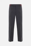 Gucci Web-stripe Tailored Trousers In Grey