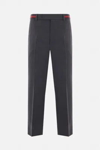 Gucci Web-stripe Tailored Trousers In Grey