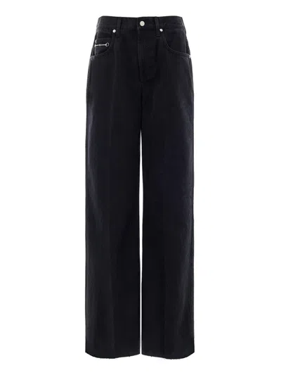 Gucci Trousers In Denim Black Relaxed Fit