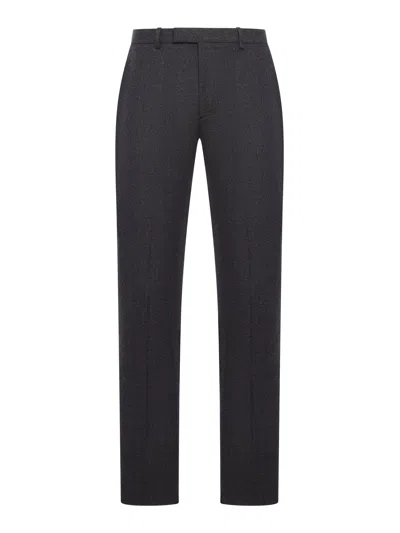 Gucci Trousers In Mouliné Wool Fabric In Gray