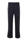 Gucci Blue Pants With Web Detail In Gg Fabric Man In Ink Mix