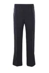 Gucci Blue Pants With Web Detail In Gg Fabric Man In Ink Mix