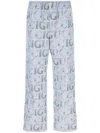 Gucci Polyester Pant With All-over Print And Elastic Waistband In Gray