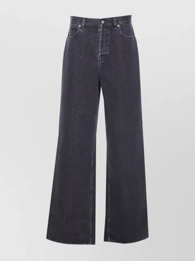 Gucci Trousers With Back Pockets And Wide Leg In Blue