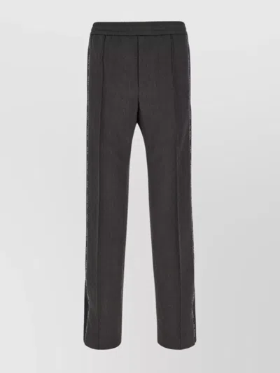 Gucci Trousers With Elastic Waistband And Side Stripe In Grey