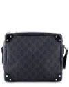 Gucci Trunk Shoulder Bag Gg Coated Canvas With Studded Leather (authentic Pre-loved) In Black