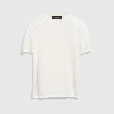 Gucci Gg Cotton Devoré T-shirt In White