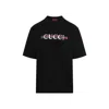 Gucci Printed Cotton T-shirt In Black