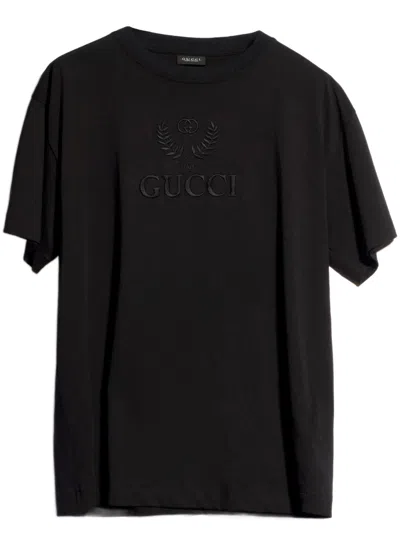 Gucci Short Sleeve Crew Neck Regular Fit Tshirt In Black