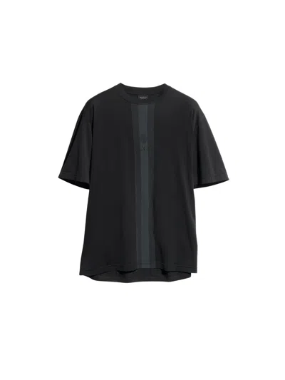 Gucci T-shirt In Cotone Con Nastro Web Tonale In Black