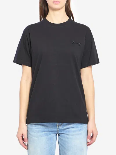 Gucci Cotton Jersey Tshirt With Embroidery In Black