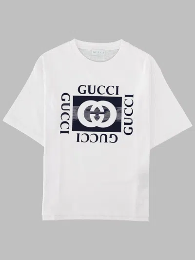 Gucci Kids'  T-shirt Maniche Corte Con Stampa In White
