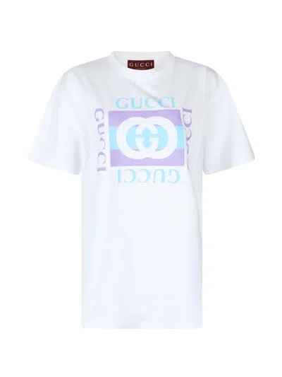 Gucci T-shirt Mit Logo-print In White