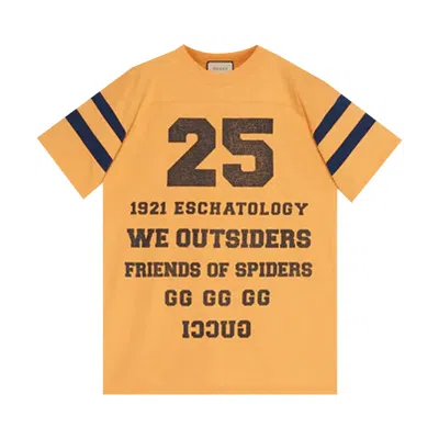 Pre-owned Gucci T-shirt With 25  Print 'crop/inchiostro' | Yellow | Men's Size S