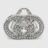 Gucci Tuchring Mit Gg Und Kristallen In Metallic