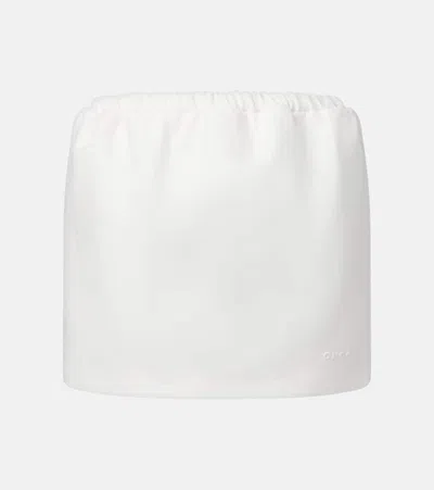 Gucci Tulip Linen Miniskirt In White