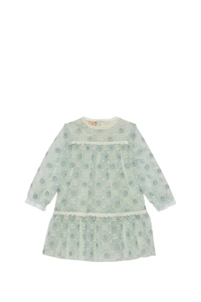 Gucci Kids' Tulle Dress With Embroidery In Heavenly