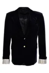 Gucci Navy Blue Detachable-sleeved Single-breasted Jacket For Men In Fw23 In Black