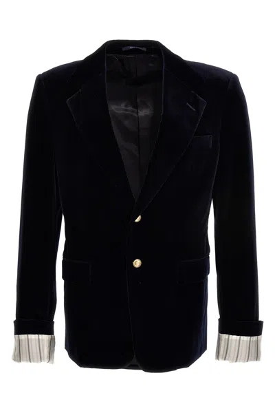 GUCCI GUCCI TURNED-UP VELVET CUFF BLAZER